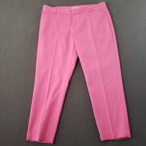 Gap Trouser Womens Size 12 Mid Rise Straight Pink Slim Cropped